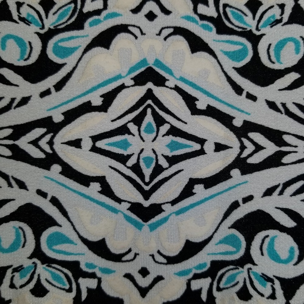 Studio One New York Shift Dress Textured Print Hardware Stretch Boho Size Small - Picture 5 of 9